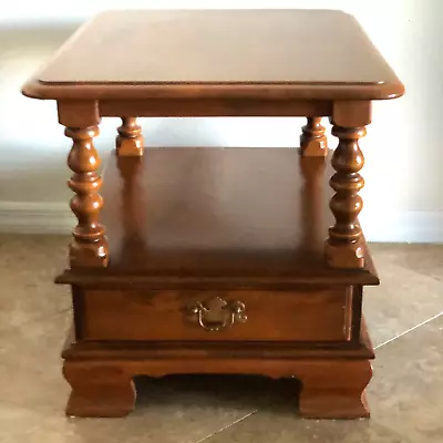 Ethan Allen Heirloom Nutmeg Maple Colonial/Early American Accent End Side Table • $299.99