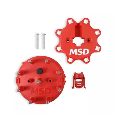 MSD Distributor Cap 8408; Replacement Distributor Cap Red HEI For 72-97 Ford V8 • $56.79