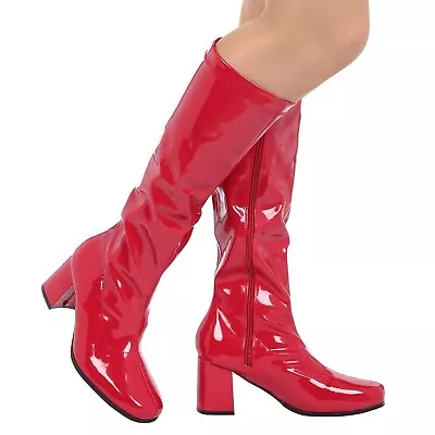 Women's Fancy Dress Sexy Go Go Knee High Boots Cool GoG0 60's 70s Party Size UK5 • £18.99