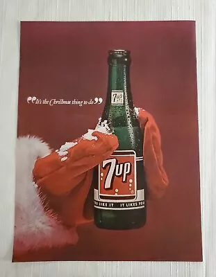 1964 Vintage Print Ad 7 Up Christmas  10x13 • $10.99