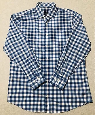 Johnnie O Shirt Medium Butler Prep Formance Tweener Button Up Check Stretch Mens • $29.99