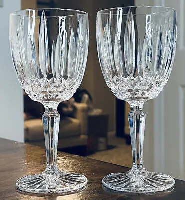 Set Of 2 Vintage Mikasa Crystal Old Dublin Pattern Wine Goblets Discontinued 7”H • $49.99