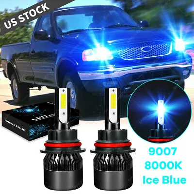 For Ford F-150 1999-2003 - 2x 9007 HB5 8000K Blue LED Headlight Bulbs Hi/Lo BEAM • $19.98