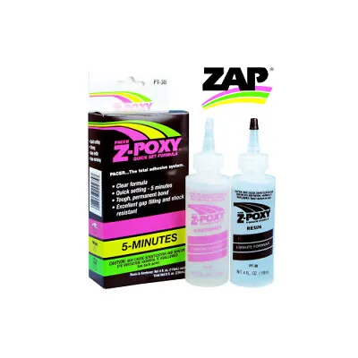 Pacer Zap PT-38 Z-POXY 5 Minute Epoxy Resin 8oz Pack PT38 • £19.49