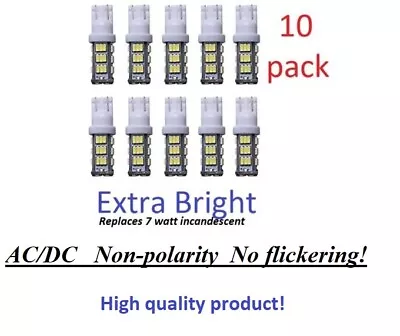 10-pack 12V AC/DC LED Bulbs For Malibu And All T10  Landscape Lighting- WHITE  • $18.98