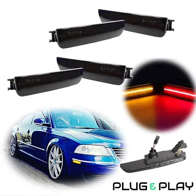 4PC Smoked Front & Rear Full LED Side Marker Lights For VW Passat B5.5 2001-2005 • $49.99