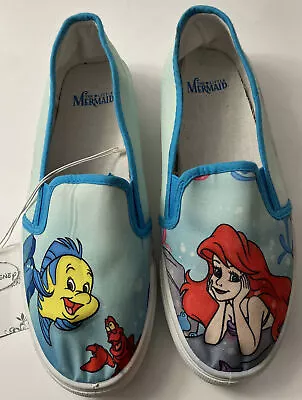 Disney Little Mermaid Slip On Canvas Shoes Womens Size Large Brand New • $10