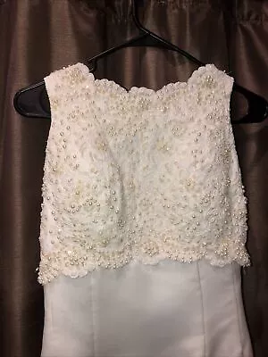 Mori Lee Morilee Wedding Dress With Train Size 10 Very Pretty Beads Sequins Lace • $250