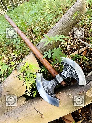 £93.23 • Buy Double Bite Axe Carbon Steel HANDMDE Double Head Axe Viking Throwing Axe Gift