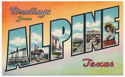 Vintage Large Letter Postcard From Alpine Texas • $5.99