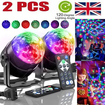 USB LED Party Disco Lights Remote Sound RGB Colourful Rotating Magic Ball Lights • £8.95