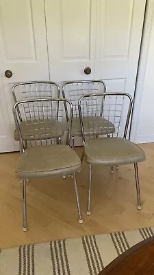 Set Of 4 Vintage Crome Howell Modern Metal Furniture Dining Chairs • $450