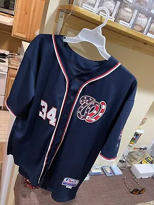 Mlb Authentic Majestic Cool Base Blue Nationals Bryce Harper Jersey Size 54 • $50