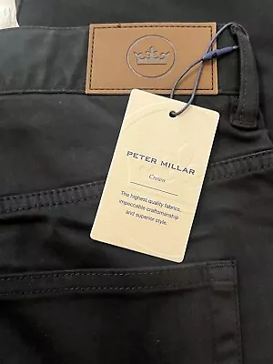 Peter Millar Golf Pants Crown Ultimate Sateen Size 35 -Black Modal NWT MSRP $170 • $129