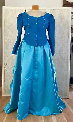 Von Lancelot NWT Blue Velvet Satin 2 Pc Dress Size 14 Fits More Like 14-16 • $99.99