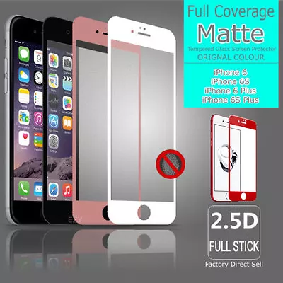 $7.99 • Buy MATTE Full Coverage Tempered Glass Screen Protector For Apple IPhone X 7 8 Plus