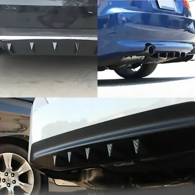 Carbon Black Rear Bumper Lip Diffuser Shark Fin Car Back Splitter Cars USA EAW • $19.69