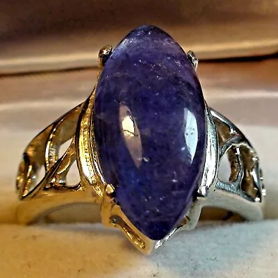 BEAUTIFUL! 6.50 Ct NATURAL AAAA...TANZANITE  RING 925 STERLING SILVER.SIZE 7.25. • £159.09