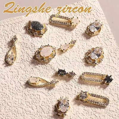 Black Nail Zircon DIY Nail Art Decorations Nail Rhinestones Dangle Nail Jewelry • £2.81