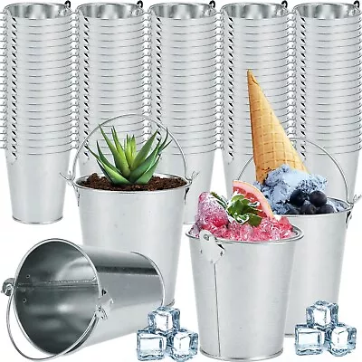 Mini Metal Buckets With Handles Galvanized Buckets 3.15 Inch Mini Toy Contain... • $98.98