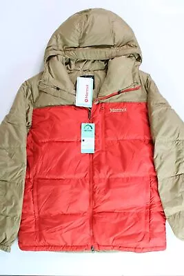 Marmot Men's Guides Down Puffer Jacket Large Shetland Tan / Orange • $59.40