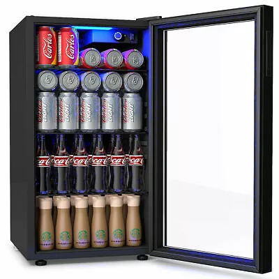 120 Can Beverage Refrigerator Beer Wine Soda Drink Cooler Mini Fridge Glass Door • $263.99