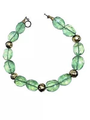 Peridot Necklace Vintage With Sterling Silver Beads • $125