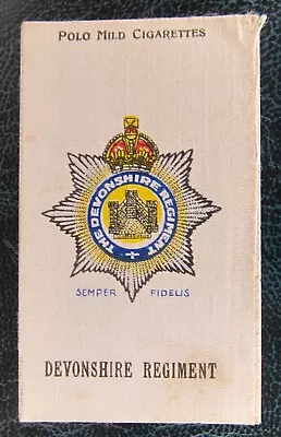 RARE MURRAYS POLO Cigarette Silks Card Devonshire Regiment Original Back CAT £20 • £5.99