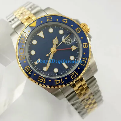 £83.50 • Buy 40mm Sterile Blue Dial GMT DG3804 Automatic Mens Watch Sapphire Date Gift Watch