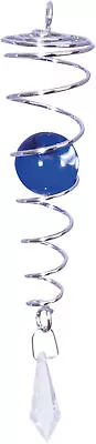 £5.99 • Buy Garden Hanging Spiral Wind Spinner With Ball Blue Crystal 5'' Length Decoration