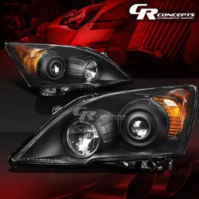 Pair Black Housing Amber Side Projector Headlight Lamp For 2007-2011 Honda Crv • $169.95