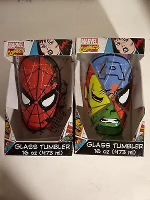 Marvel Comics- Super Heroes Tumbler- 16 Ounce - Set Of Two Glasses • $20.90