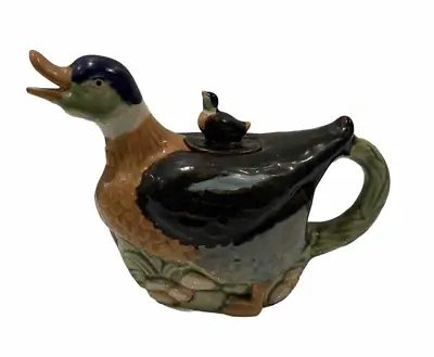 Majolica Duck Tea Pot Vintage • $16