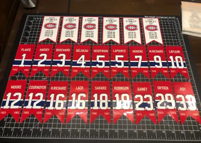 3 SIZES- Montreal Canadiens Retired Player #s & Custom Stanley Cup DECAL Banners • $60