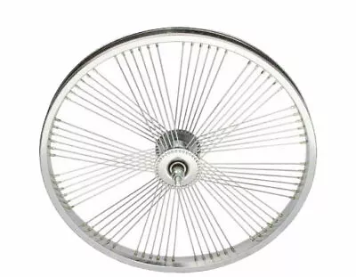 New! Vintage 20   Lowrider Fan Steel Front Or Coaster Wheel 72 Spoke In Chrome. • $109.99