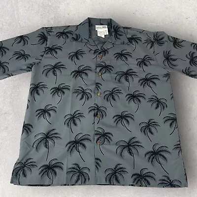 Makani Shirt Mens Medium Print Hawaiian Beach Medium Black Gray Microfiber E222 • $16.95