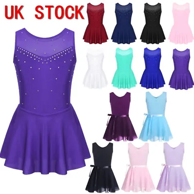 £11.83 • Buy UK Girls Lyrical Ballet Dress Ice Skating Dance Leotard Dress Gymnastics Costume