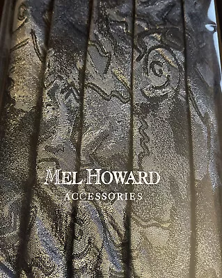 Vintage Mel Howard Mens Black Silver Formal Bow Tie Cummerbund Set Prom Wedding • $15.99