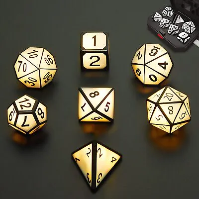 $47.39 • Buy Glowing Dice Set 7Pcs LED DND Dice USB For Dungeon And Dragons D&D Table Games