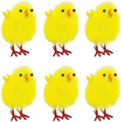 Mini Yellow Or Multicolour Fluffy Plush Easter Chicks - Bonnet Decoration • £4.79