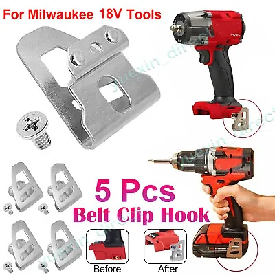 5 Pack Belt Clip Hook For Milwaukee 18v Tools Impact Driver Drill Holder • $9.99