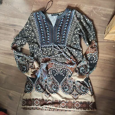 Hippy Boho Gypsy Kaftan Dress Size Medium • £3