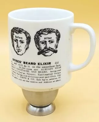 Vintage 1960's  DYKES BEARD ELIXIR Mustache Coffee Mug   • $8.56