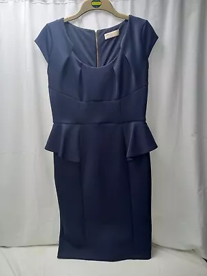 £4.99 • Buy ❤️ Dorothy Perkins Blue Peplum Waist Pencil Dress Size 14 Vgc