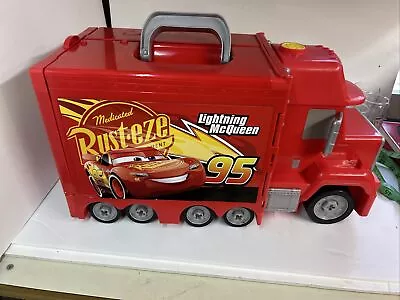 Disney Pixar Cars Lightning Mcqueen Mack Rust-Eze Talking Lights Truck Workshop • $29.99