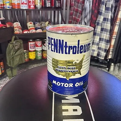 NOS Full Penntroleum Motor Oil Can Metal Quart Cato Oil & Grease Oklahoma  • $139.50