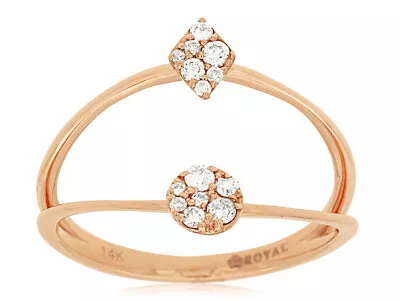 Estate .15ct Diamond 14kt Rose Gold 3d Cluster Split Shank Fun Ring • $808.82