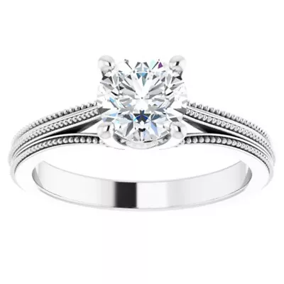 SI 1 Ct Round Diamond Engagement Ring 14k White Gold Vintage Accent Enhanced • $1833.99