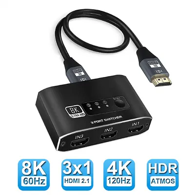 3 In 1 Out HDMI Multi Display Auto Switch Box Splitter 1080P HD TV Adapter Cable • $24.75