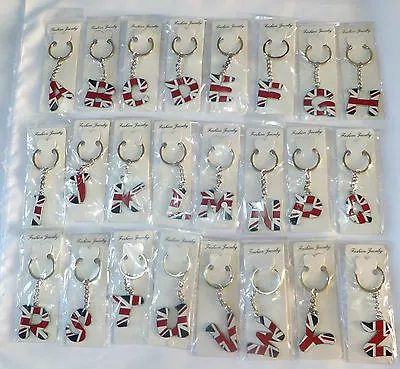 Union Jack Initial  Alphabet Letter Key Ring • £2.49